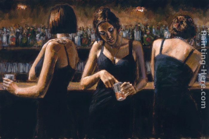 Study For 3 Girls in Bar II painting - Fabian Perez Study For 3 Girls in Bar II art painting